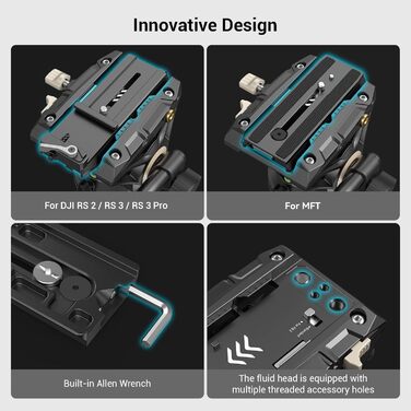 SMALLRIG Штатив відео, 186 см, для DSLR, Camcorder, камер, вантажопідйомність 8 кг - 3751B