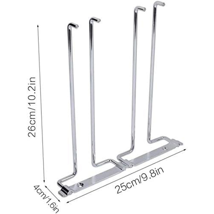 Сумка-органайзер для вина Wifehelper, подвійна, металева, хромована, для полиці/стіни, підставка для келихів