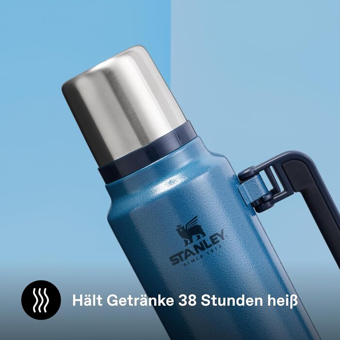 Термос Stanley Classic Legendary, 1420 мл, зелений (Hammertone Lake), нержавіюча сталь, BPA-Free, для гарячих та холодних напоїв