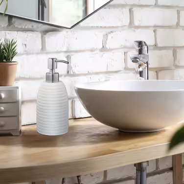 Relaxdays Stainless Steel Soap Dispenser with Grooves