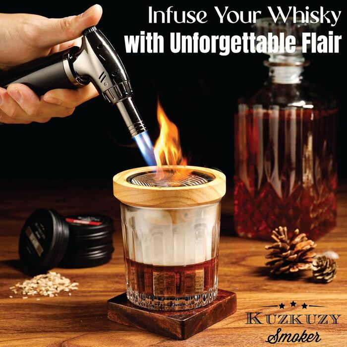 Набір для копчення коктейлів Bouron: факел та 4 види тирси для димного напою