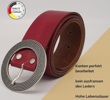 Жіночий шкіряний ремінь AnnaMatoni 4 см, Німеччина - вічний дизайн, натуральна шкіра, нікелева пряжка, червоний колір