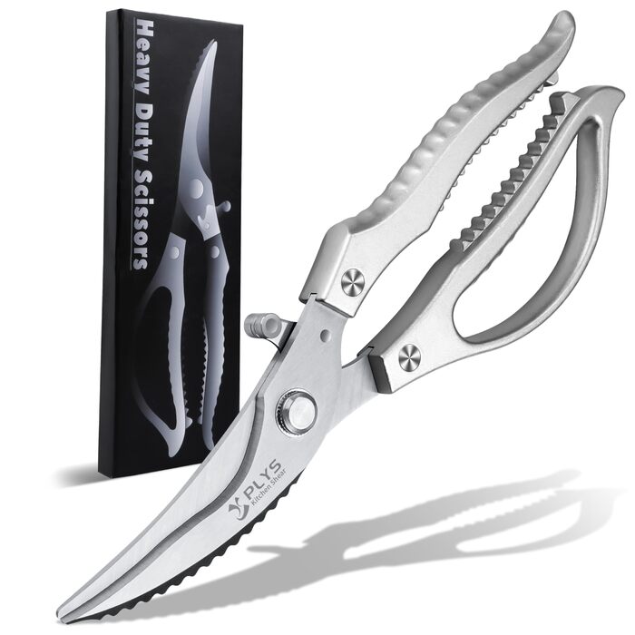 Ніж для курки з нержавіючої сталі Plys: професійний кухонний ніж для птиці, ріже кістки, сріблястий