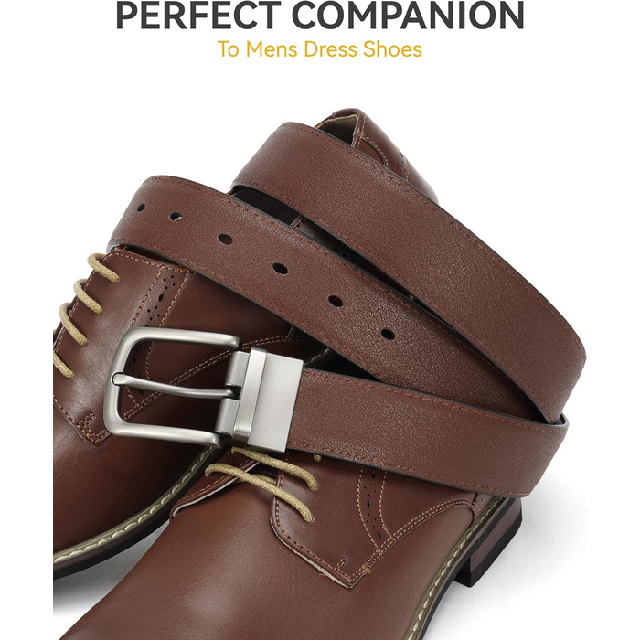 Чоловічий шкіряний ремінь CHAOREN, реверсивний (коричневий/чорний), 32 мм, для костюма та офіційного стилю