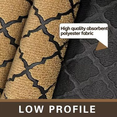 Придверний килимок Qingbei Rina 80 x 120 см, протиковзний килимок для вхідних дверей, тераси та саду, коричневий, придатний для прання