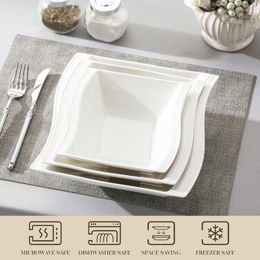 MALACASA Набір мисок для мюслі та супу, 4 шт., кераміка, 800 мл, 2100 мл, 1400 мл, 890 мл (білий)