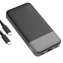 Power Bank Nobis 35W 10000mAh з цифровим дисплеєм, 2 USB-C, 1 USB-A (Чорний)