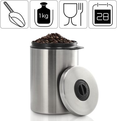 Контейнер для кави Xavax на 1 кг (з ложкою), нержавіюча сталь, герметичний, для зберігання кавових зерен