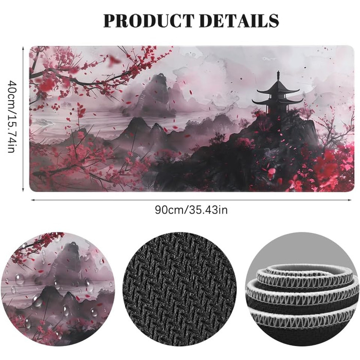 Килимок для миші ігровий XXL 900x400 мм, антиковзка підкладка для комп'ютера, ноутбука, MacBook, з натурального каучуку, водонепроникний, з принтом аніме