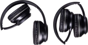 Навушники Bresser Bluetooth Over-Ear з мікрофоном для геймінгу та дзвінків, 3.5 мм, білий (чорний), до 8 годин роботи