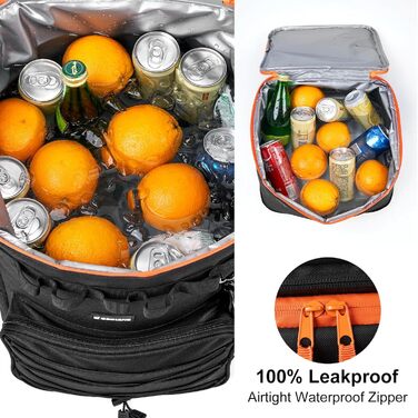 Odoland Large Cooler Bag 48/72 can Rolling Cooler Picnic Bag with Wheels and Handle Leak-Proof & Waterproof Insulated Bag for Food Drinks Insulated Bag for Picnic Beach Camping Travel Outdoor