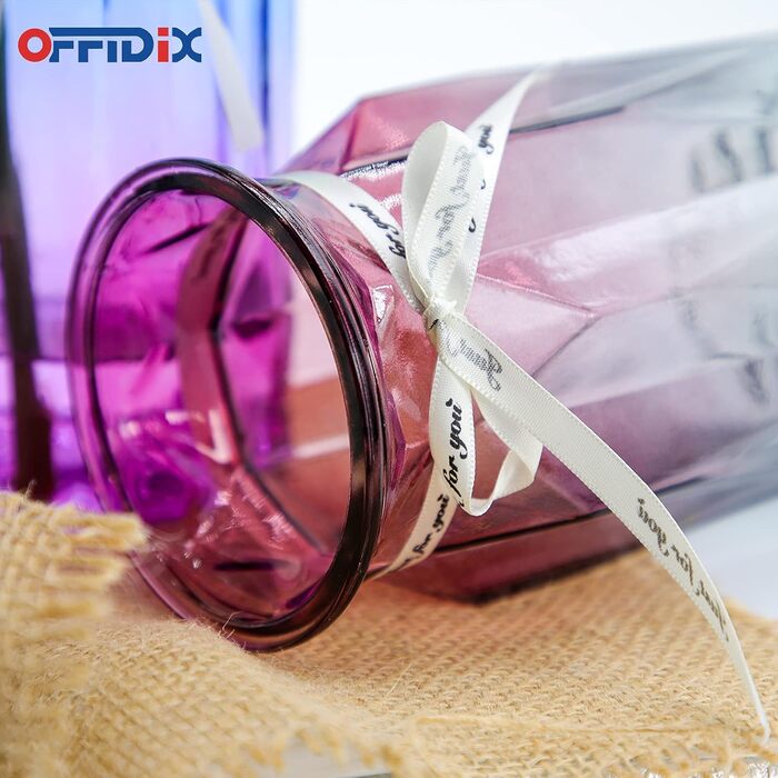 Скляна ваза OFFIDIX з градієнтом кольорів, багатокольорова, геометричний дизайн, для квітів, декору, весіль, свят, офісу або дому