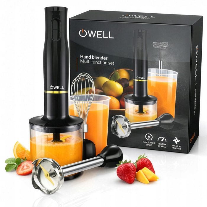 Ручний блендер OWELL OW4634 800 Вт, чорний