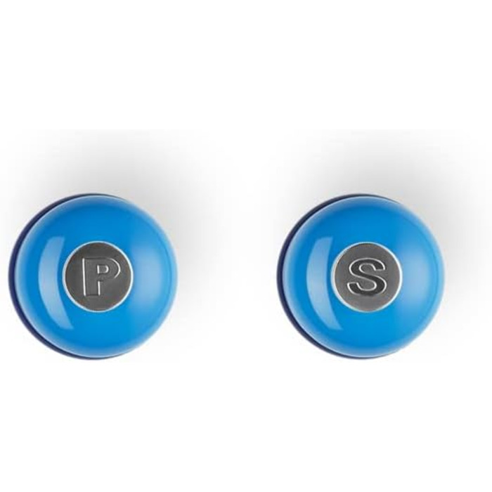 Le Creuset Small Mill Set, Salt and Pepper Mills, ABS Plastic, Each 5 x 5 x 12.1 cm, Ceramic Grinder, Azure, 44900112200000