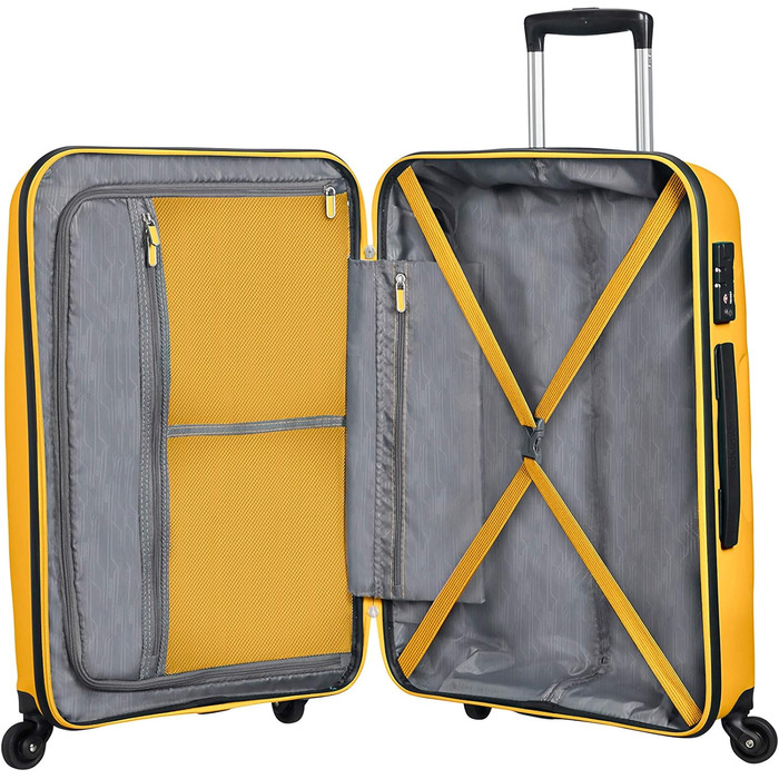 Чемодан American Tourister Bon Air Spinner S, 55 см, 31.5 л, червоний (світло-жовтий, M (66 см-57.5 л))