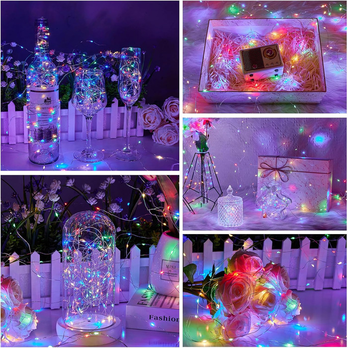 LED гірлянда світлодіодна, 23м, 200 LED, на батарейках, з таймером, 8 режимів, для дому та саду, на Різдво, весілля, Хелловін, свята, декор (1 шт, холодне біле світло)