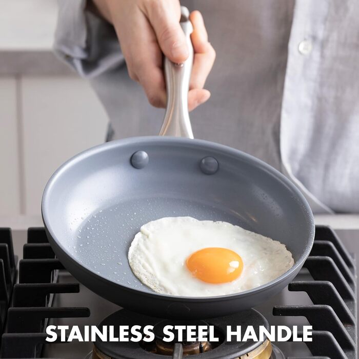 GreenPan Lima сковорода з антипригарним покриттям Keramik, 28 см, сіра, без PFOA та PFAS, для плити та духовки