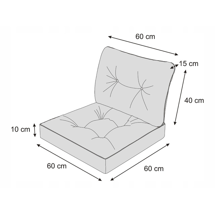 Подушка Hobbygarden 60 x 60 x 10 см, бежева