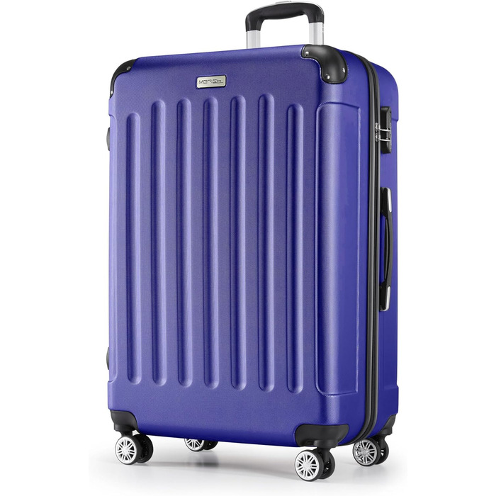 Набір валіз Merish 3 шт. з жорстким корпусом та подвійними колесами, 9 кольорів (чорний, синій, XL)