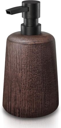 Дозатор для мила ручної роботи з темного дерева, пластиковий насос, елемент декору ванної кімнати, багаторазовий дозатор, пляшка для душу, неслизьке дно, довговічний та стильний
