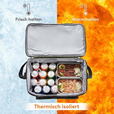 Термосумка LifeWit 30L, 32 банки, зелена: для пікніка, пляжу, роботи, подорожей