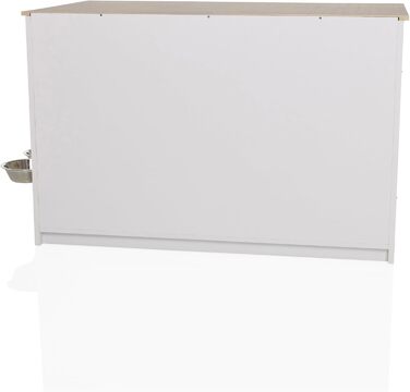 PAWHOME XL Клітка для собак, 102x60x66 см, білий/дуб, з мисками, до 30 кг