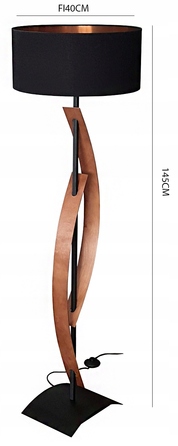 Підлоговий торшер Adex, чорний матовий, E27 60 Вт, 145 см