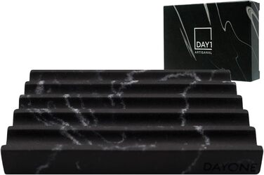 Тримач для мила DAYONE з імітацією мармуру – чорний, для ванної кімнати, мийки, кухні та спа-центру