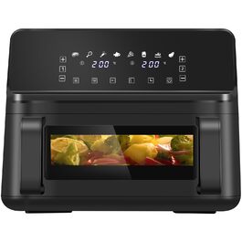 Фритюрниця повітряна LLIVEKIT з 2 камерами та вікном, 4.5л+4.5л, 9-в-1, XXL, без олії, з сенсорним екраном, таймером