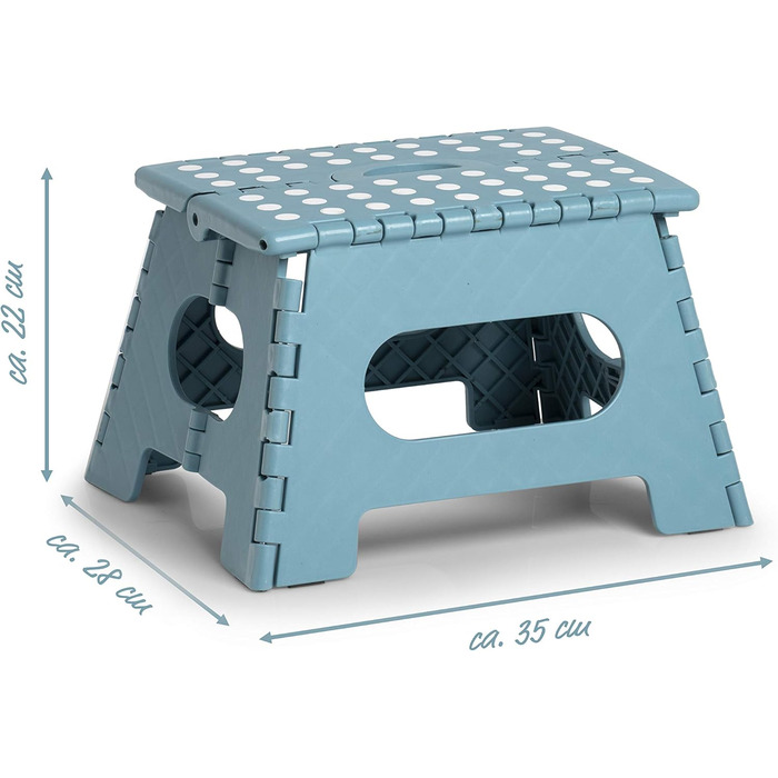 Складний стілець Zeller 13037 Premium, пластиковий, розкладний, з сертифікацією TÜV, вантажопідйомність 150 кг, колір айсбліу