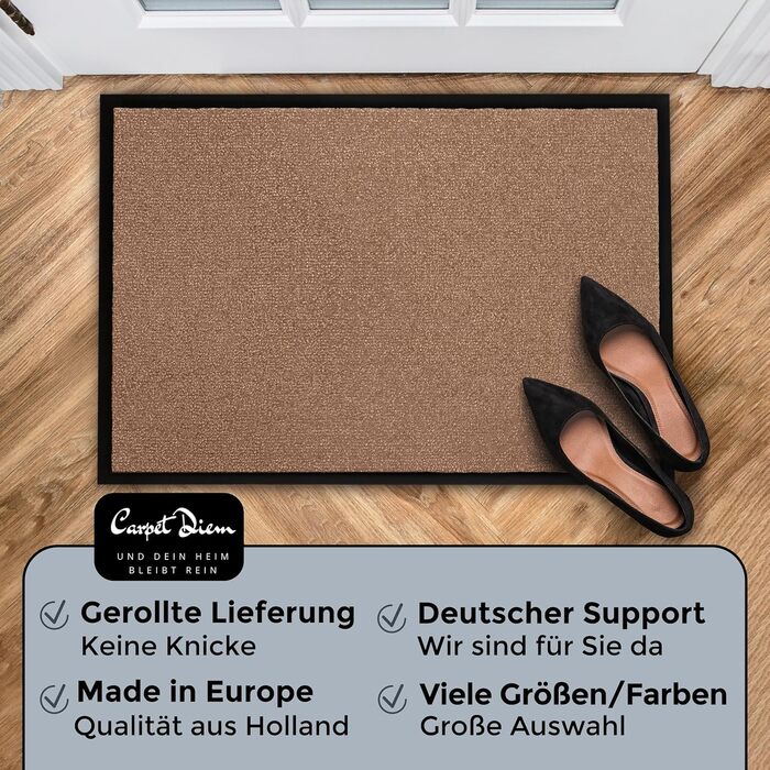 Килимок для дому Carpet Diem: вхідний, антиковзаючий, 60x80/90x150 см, бежевий