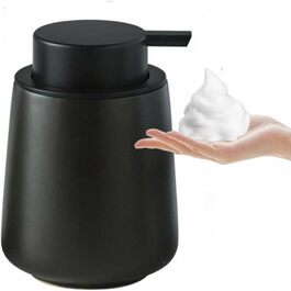 Дозатор для мила XUDREZ, 380 мл, кераміка, для кухні, наповнюваний, чорний