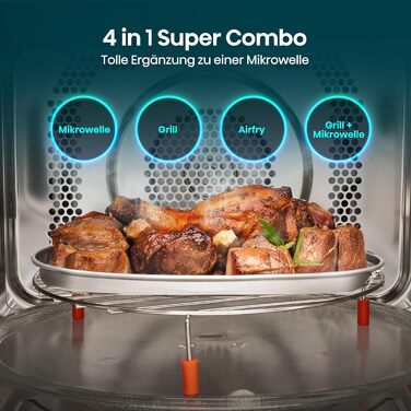 Мікрохвильова піч Hisense H23MOBS5HC 23 л, 900 Вт, AirFry, 4 в 1, чорна