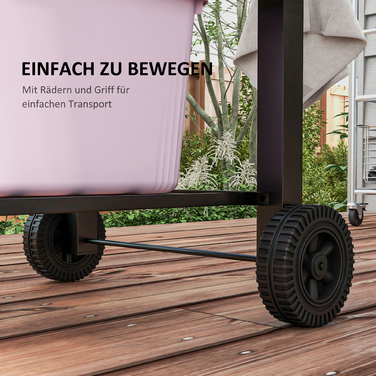 Grillwagen Outsunny на вугіллі, гриль-стіл, гриль з нержавіючої сталі, чорний, 113x65x108 см для саду та тераси