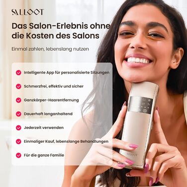 Пристрій для епіляції IPL з потрійним імпульсом, 12 см², охолодження сапфіровим льодом, лазерна епіляція для жінок та чоловіків, 3°C для безболісної та довготривалої епіляції вдома для обличчя, бікіні, інтимної зони (Champagne Gold)