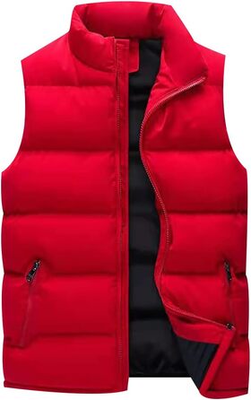 Чоловіча жилетка Steppweste з пуховим наповнювачем, тепла зимова жилетка для чоловіків, безрукавка, oversize, повсякденний стиль (M, Червоний)