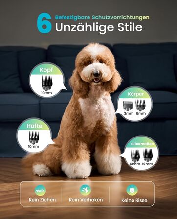 Професійна тиха машинка для стрижки собак Oneisall з довгим хутром та густою шерстю, знімні леза з нержавільної сталі, для собак, котів, коней, час роботи 4 години