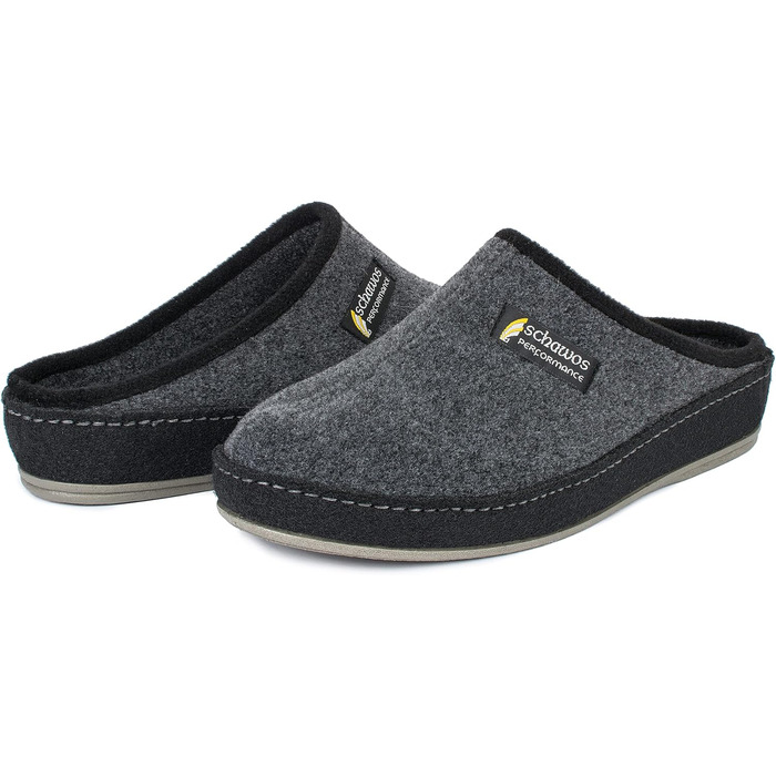 Чоловічі фетрові домашні тапочки Schawos 6030 з устілкою, жорсткою підошвою, неслизькі, сірі, 42 EU