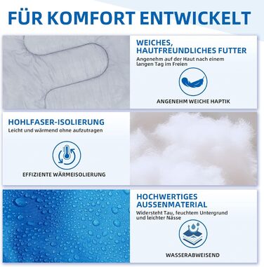 Спальний мішок Clostnature для кемпінгу та подорожей: легкий, компактний, 3 сезони (синій, 0.9 кг)