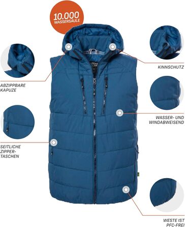Жилет Killtec Kow 10 Mn Qltd Vst Steppweste/Weste in Daunenoptik з капюшоном (XXL, темно-синій)