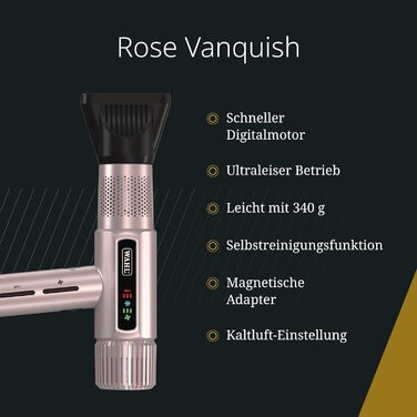 Професійний фен Wahl Vanquish Rose Gold з магнітними насадками та дифузором