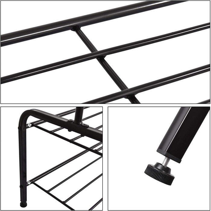 JURMERRY Clothes Rack Metal Clothes Rack Pipe Hanging Clothes Rack Heavy Duty Shelf 2-Tier Metal with Home Office Indoor, Black