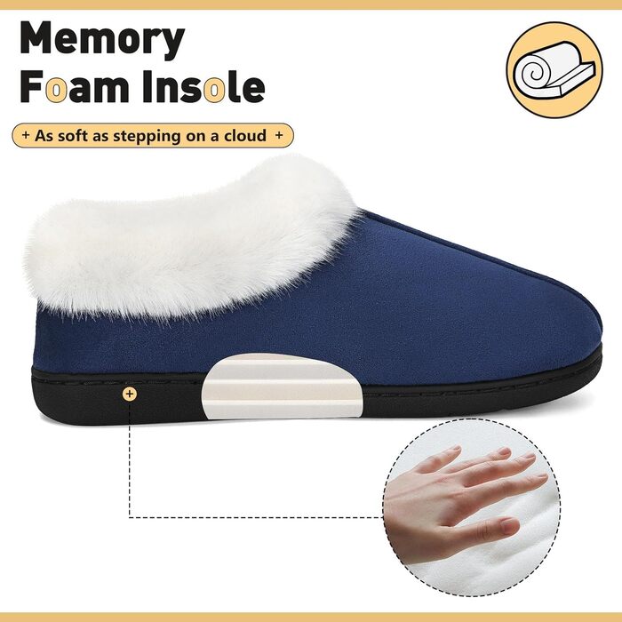 Тапочки халатні Mishansha зимові, халатні, з піною пам'яті, жорстка підошва, розмір 36-47, білі (блакитні, 44/45 EU)