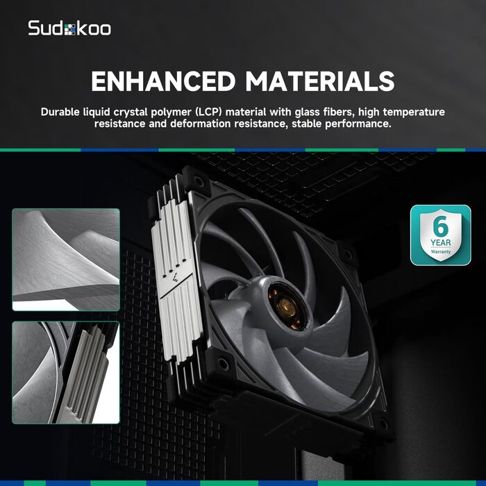 Кулер для процесора Sudokoo SK700V AM5 з дисплеєм та 6 heatpipes: 120мм вентилятор для AM5, безперешкодний доступ до RAM, 5 років гарантії (SK700V Чорний + MACH140)