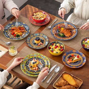 Набір посуду Porzellan vancasso 18 предметів (6 осіб) – тарілки, десертні тарілки, миски, серія KRVI