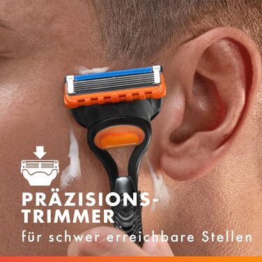 Чоловіча бритва Gillette Fusion5, металева, чорна (1 станок + 3 змінні касети)