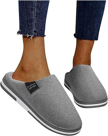 Тапочки жіночі зимові з плюшу, чоловічі, теплі фетрові тапочки, зручні фетрові сліпони для жінок та чоловіків (сірий, 45 EU)