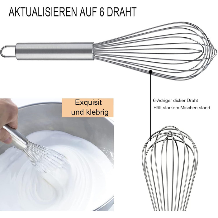 Набір міксерів-вісків з нержавіючої сталі, 3 шт. (21см, 26см, 29см) для тіста, яєць, збивання, приготування соусів. Якісні віски для кухні, сріблястого кольору.