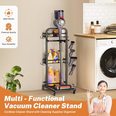 Підставка для пилососа, металева, настінна/підлогова, з коробкою для зберігання, сумісна з Dyson Gen5 V15s V15 V12 Slim V11 V10 V8 V7 V6 та аксесуарами