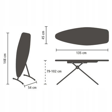 BRABANTIA - Прасувальна дошка з функцією відпарювання 2в1 - розмір D - Denim Black